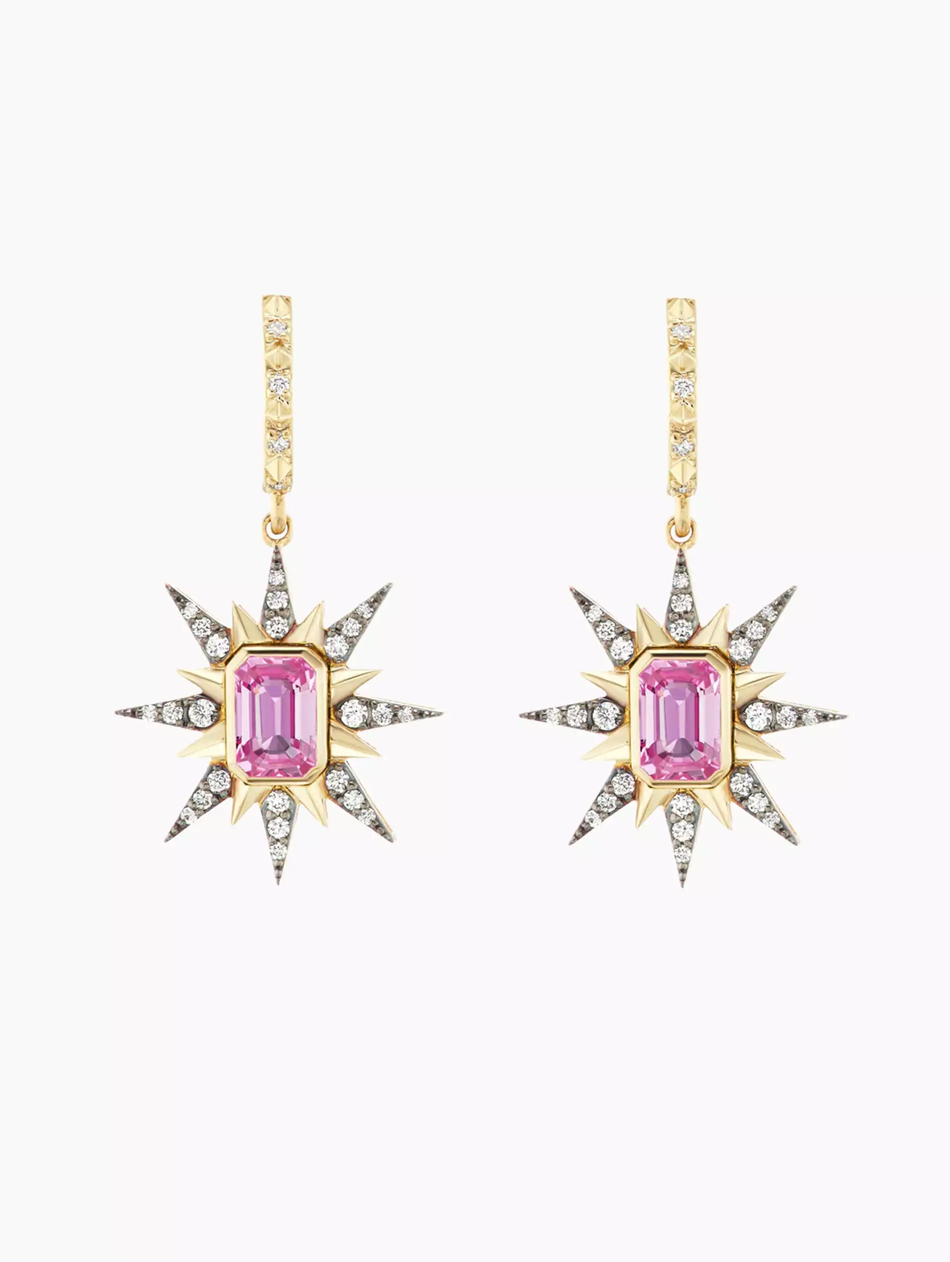 Genevieve Pink Sapphire Starburst Earrings