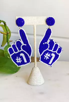 Go Team Beaded Earrings in Blue