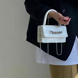 Gold Chain White Purse