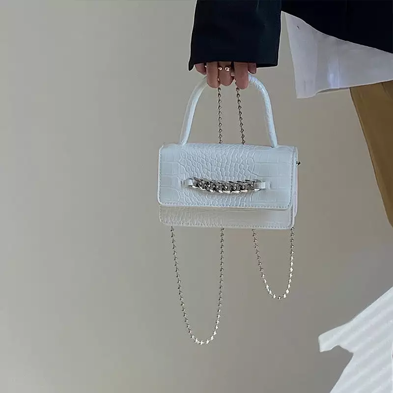 Gold Chain White Purse