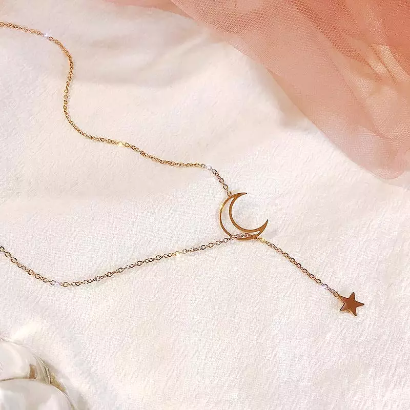 Gold Moon & Star Necklace