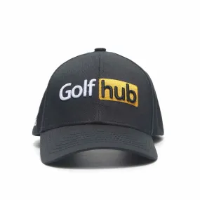 Golf Hub Black SnapBack Golf Hat - Curved Brim