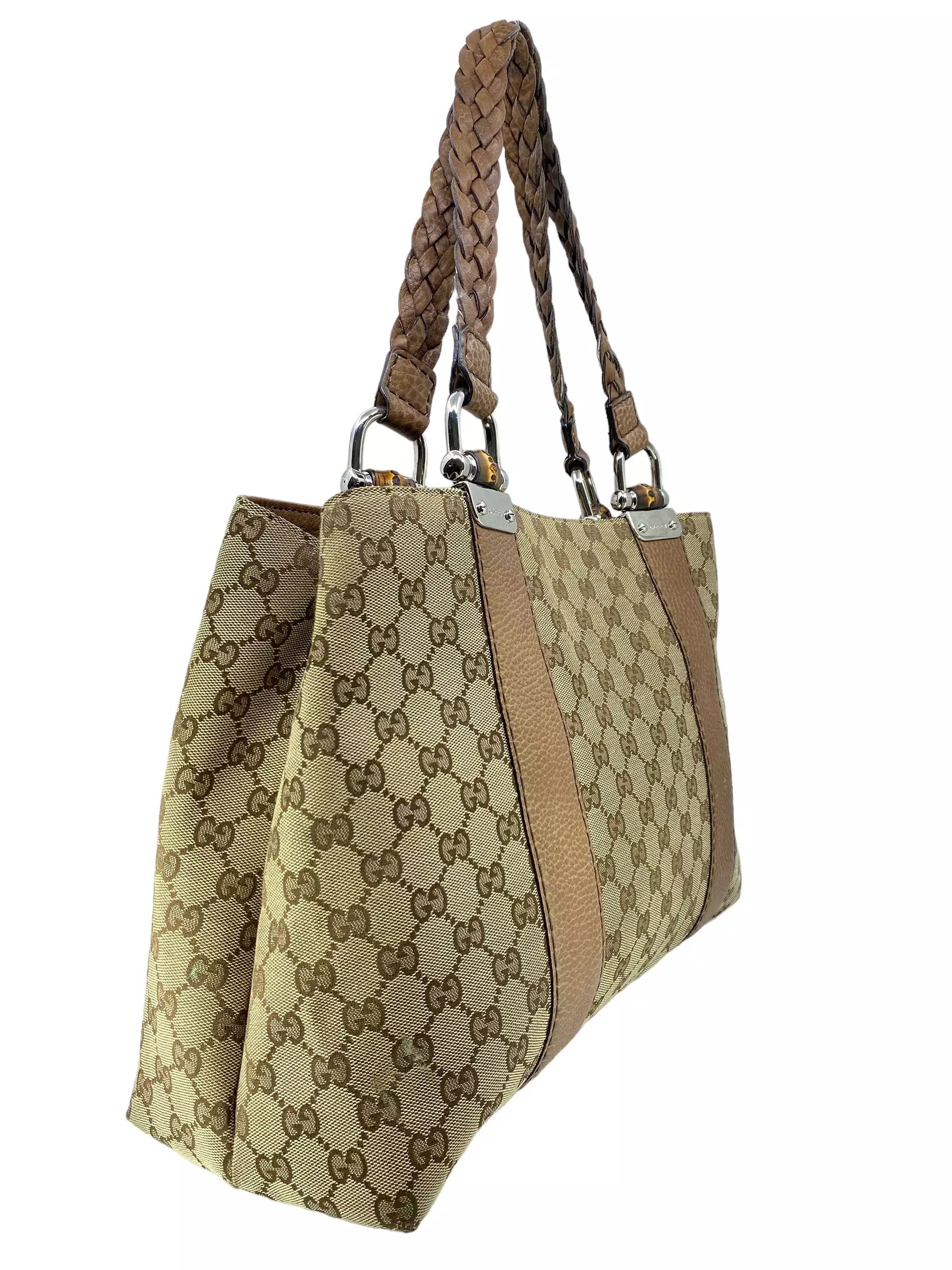 Gucci Bamboo Bar GG Canvas Tote