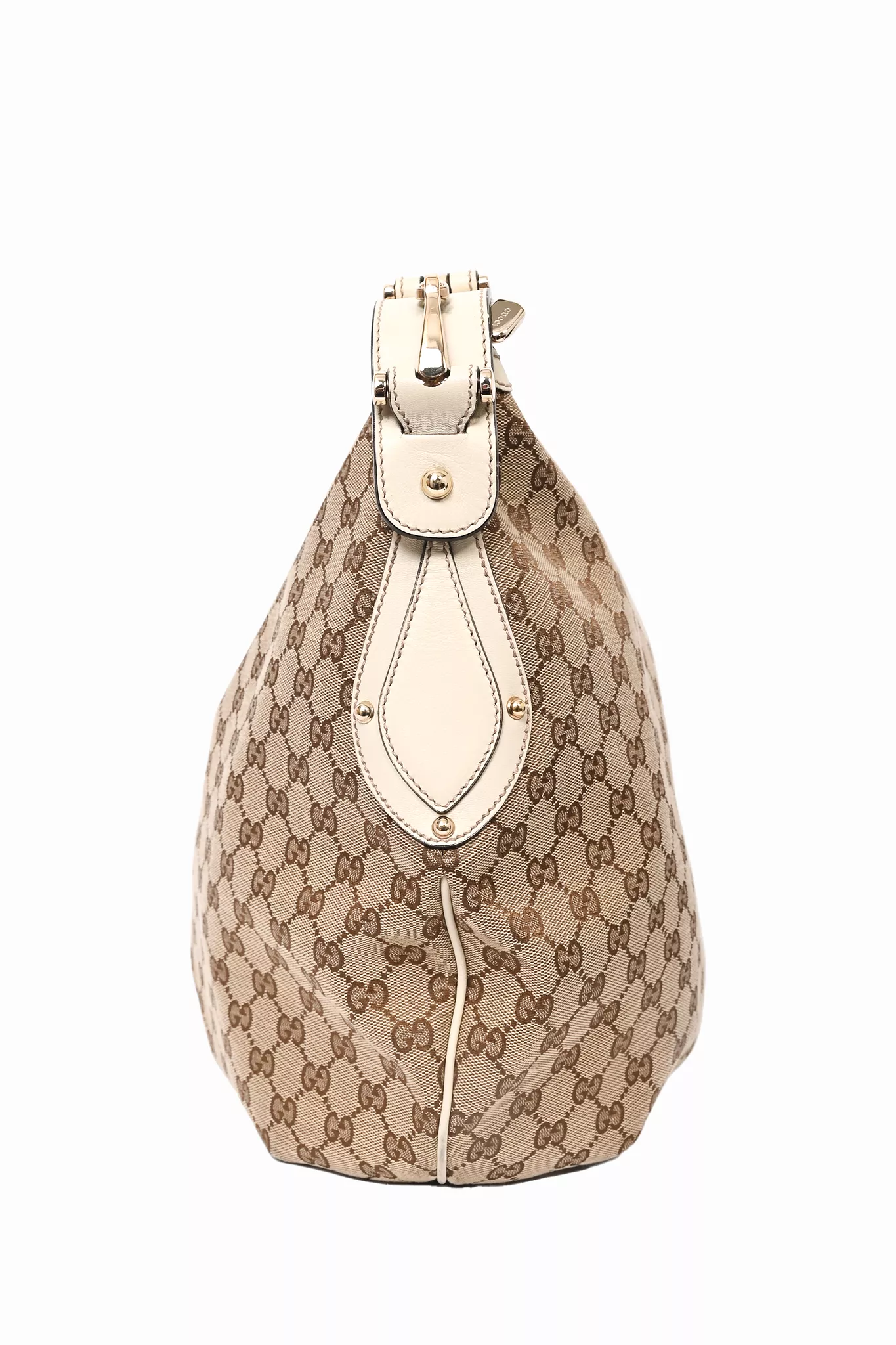 Gucci GG Supreme Canvas/White Leather Pelham Tote