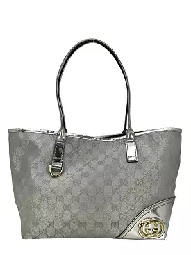 Gucci Metallic GG Monogram Canvas Britt Tote Bag