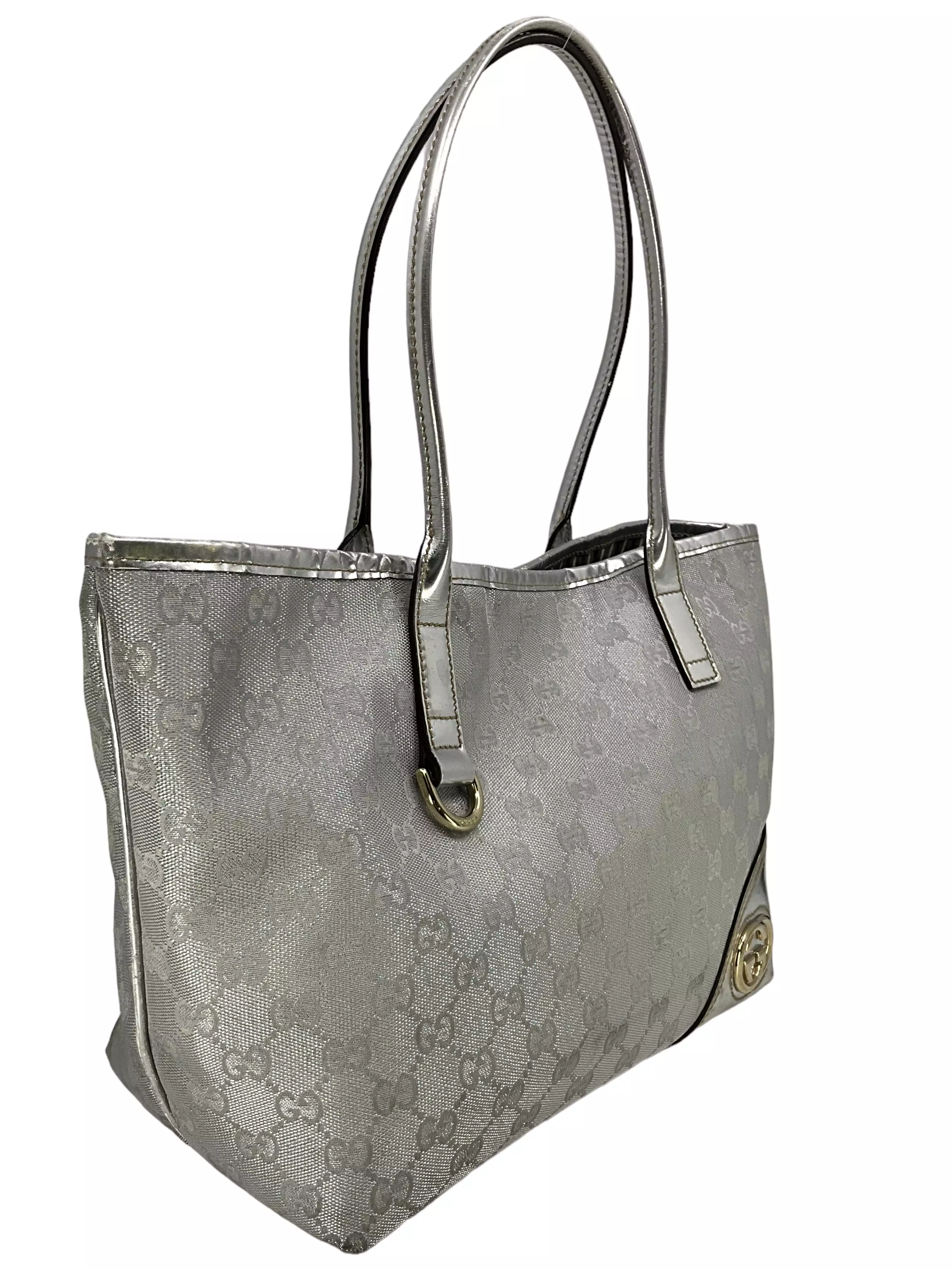 Gucci Metallic GG Monogram Canvas Britt Tote Bag