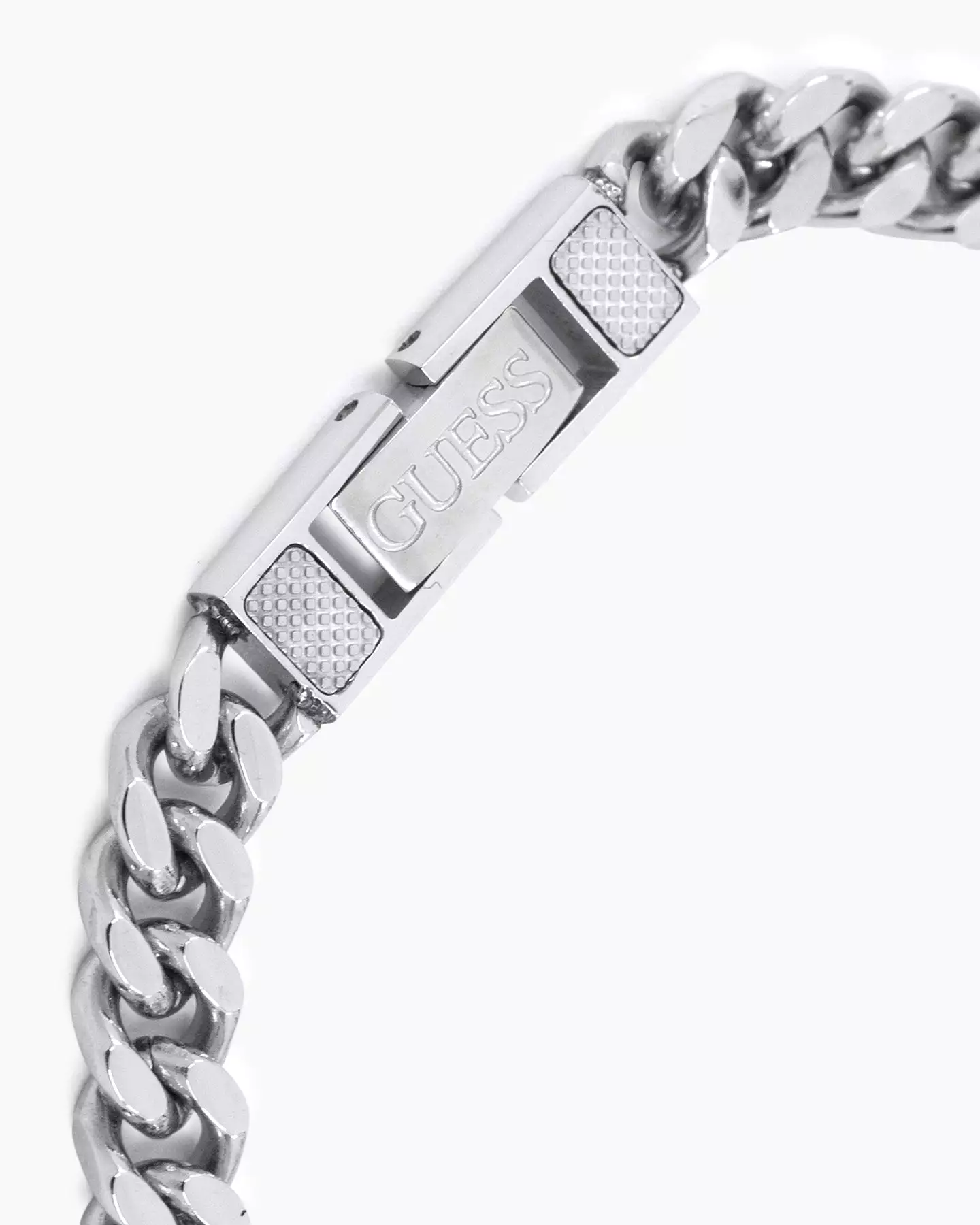 Guess Mainline Link City 6mm Diamond Cut Bracelet Silver