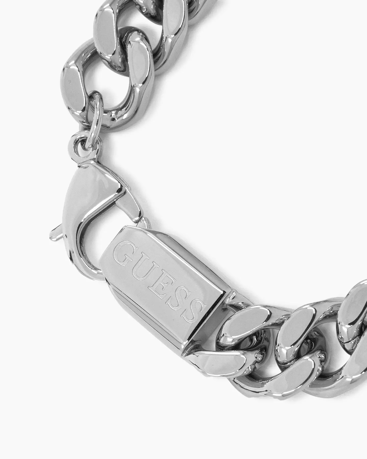 Guess Mainline South Alameda Shield Tag Bracelet Silver