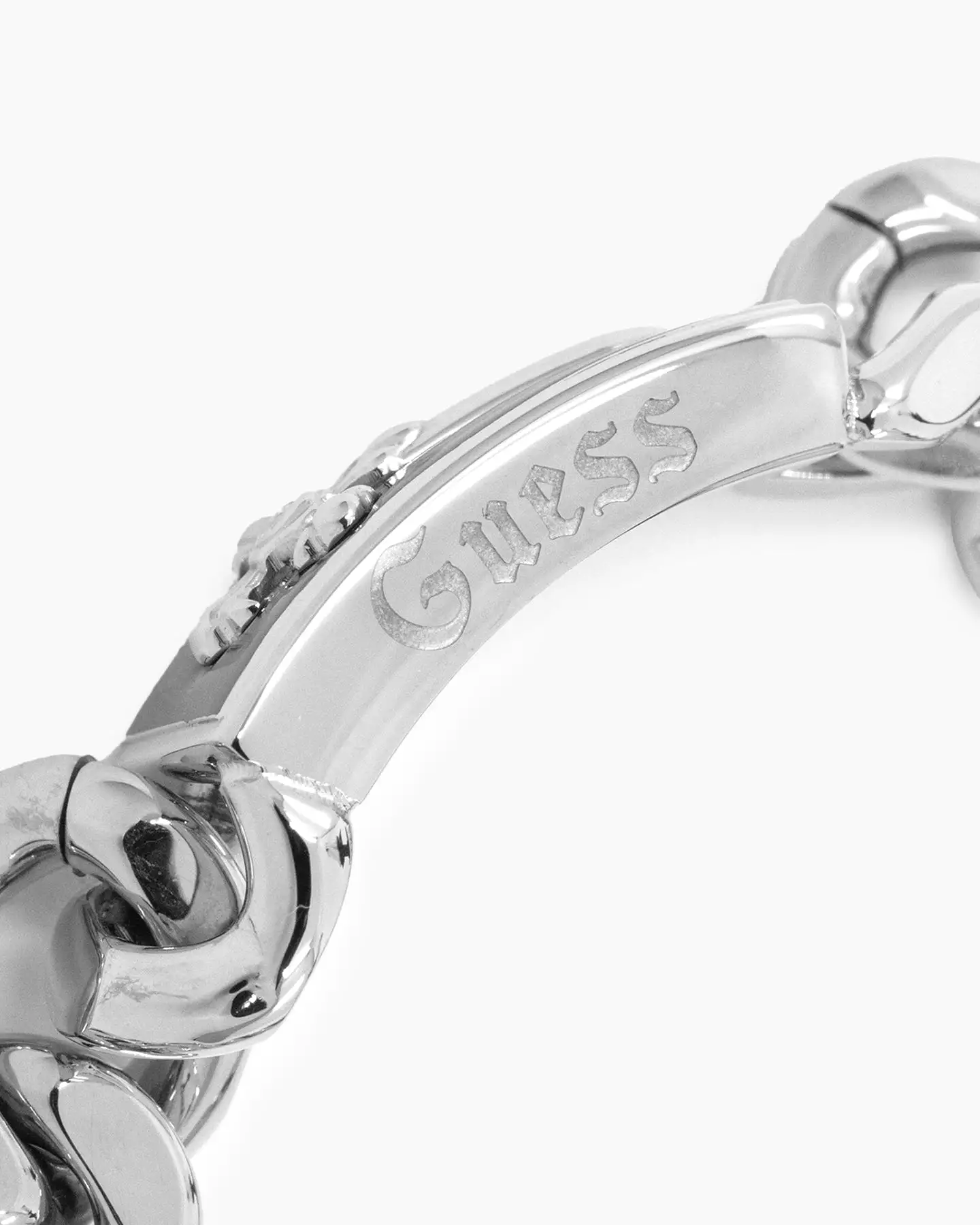 Guess Mainline South Alameda Shield Tag Bracelet Silver