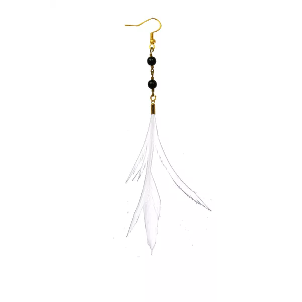 Handmade Feather Earrings Lana in White