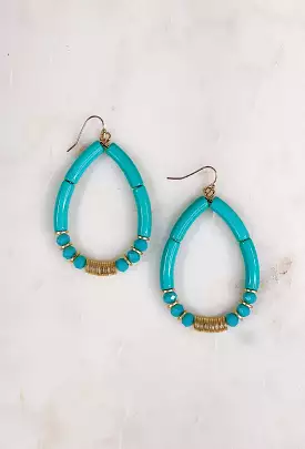 Happiest Here Acrylic Earrings in Turquoise