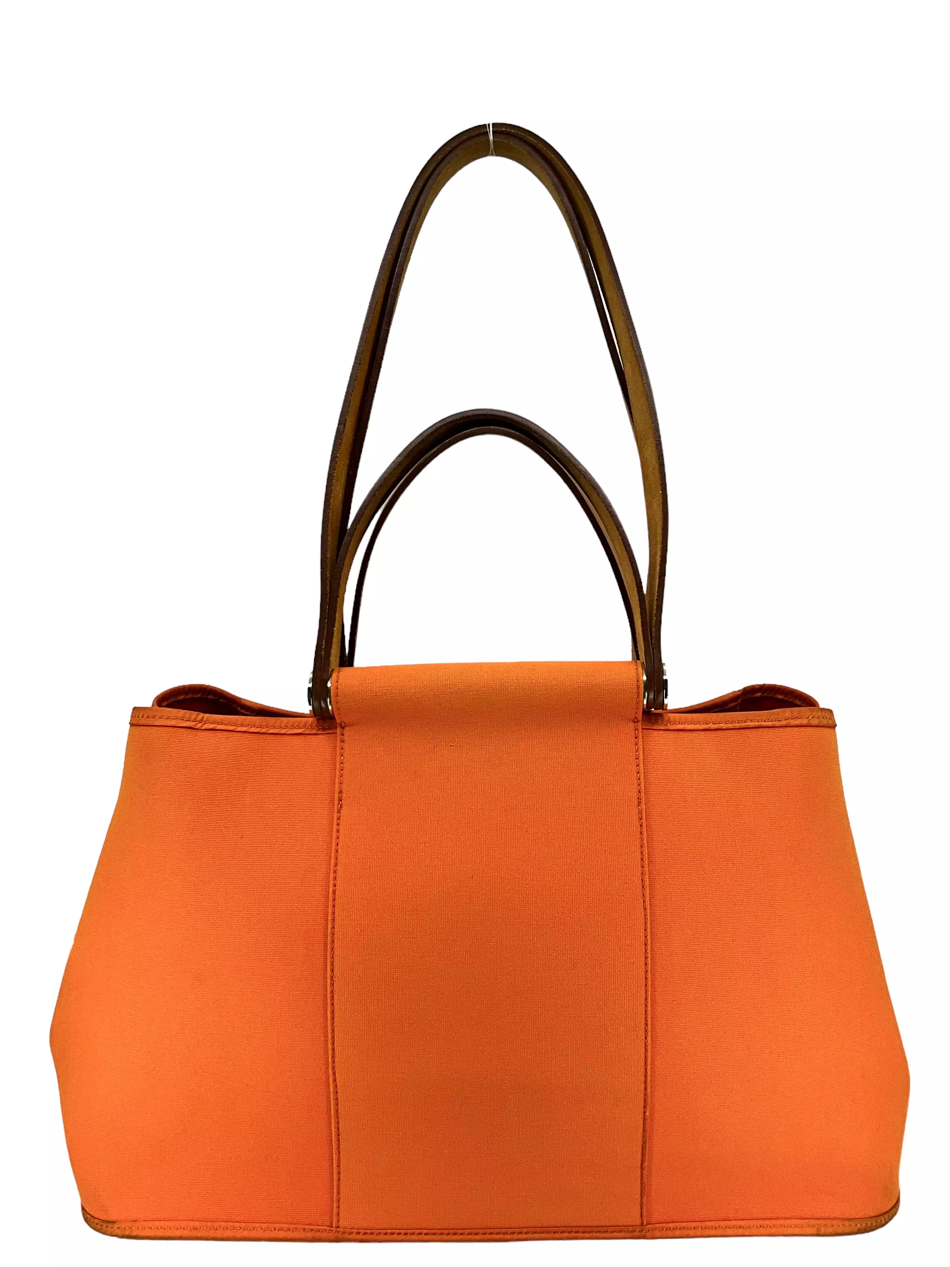 Hermes Orange Canvas Cabag Elan PM Tote Bag