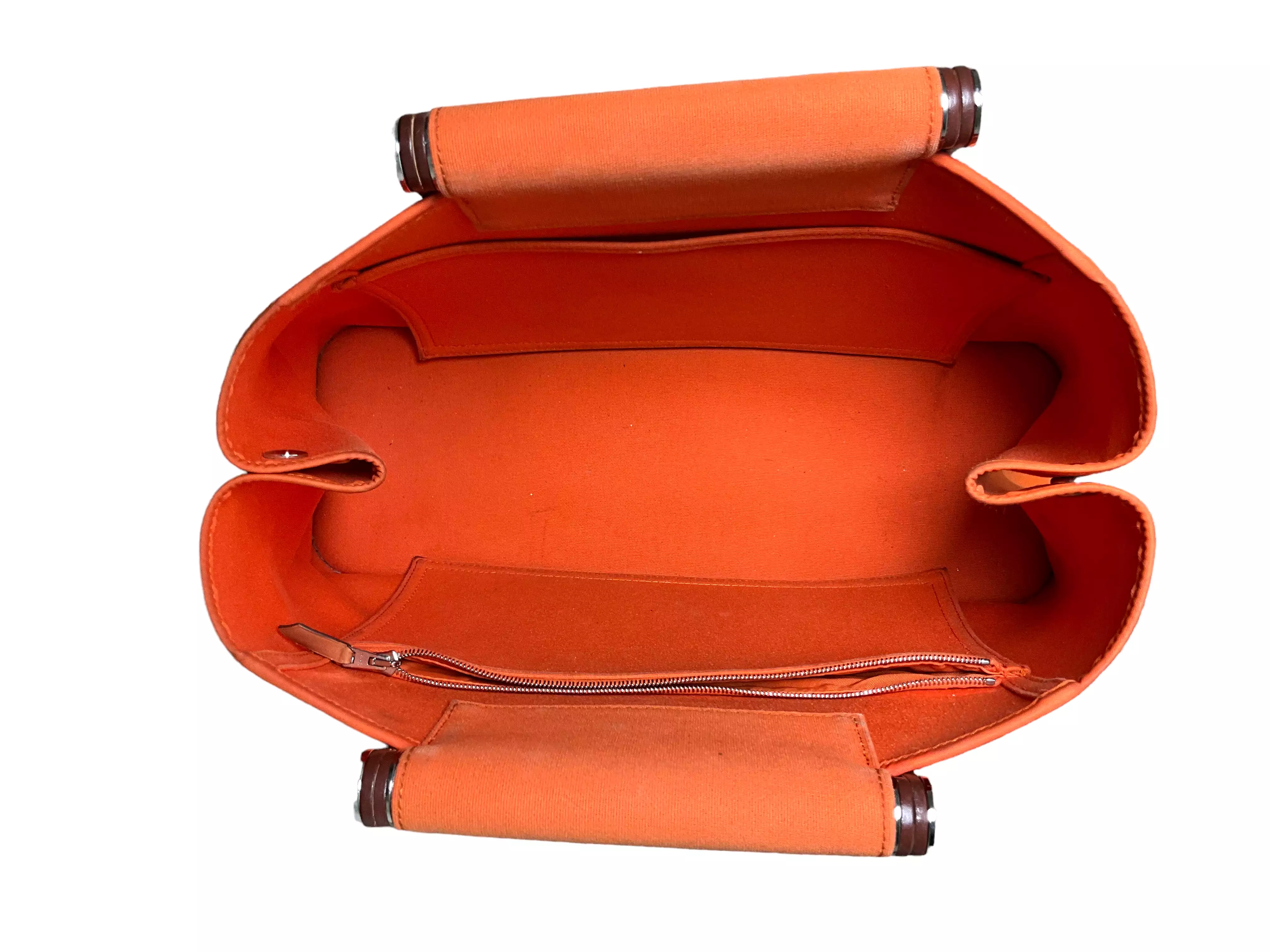 Hermes Orange Canvas Cabag Elan PM Tote Bag