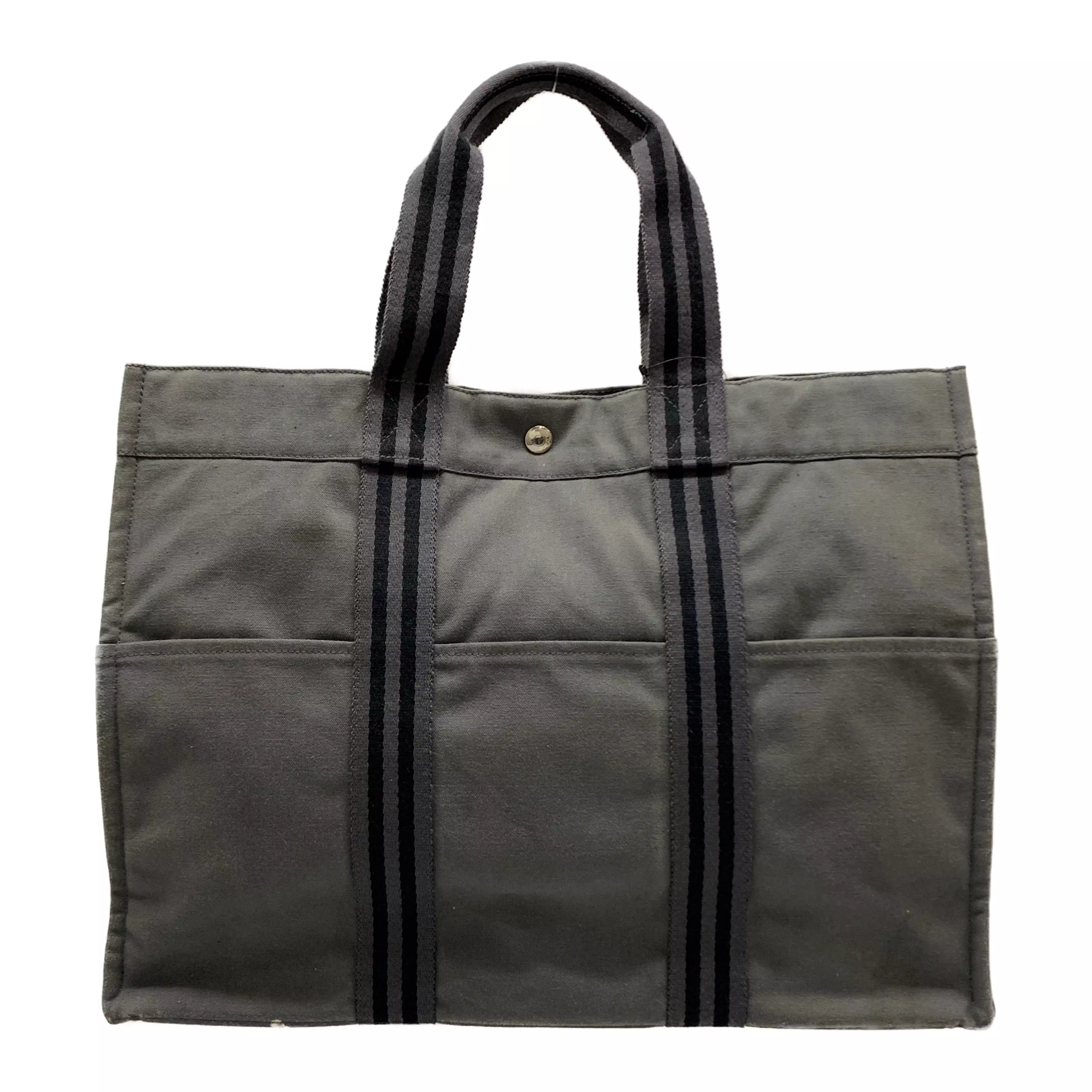 #HERMES/Tote Bag/GRY/Canvas