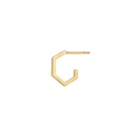 Hex Earring - 14k Yellow Gold