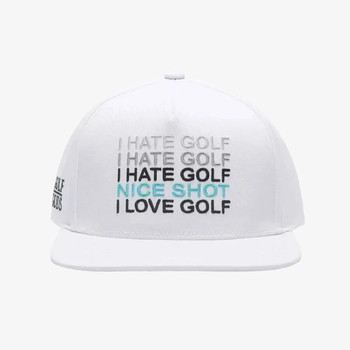 I Hate Golf White SnapBack Golf Hat - Flat Brim