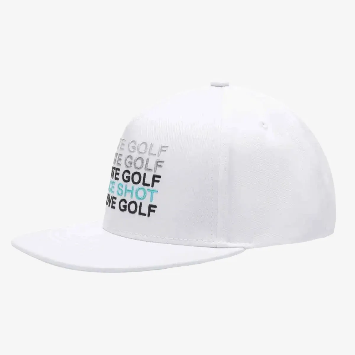 I Hate Golf White SnapBack Golf Hat - Flat Brim