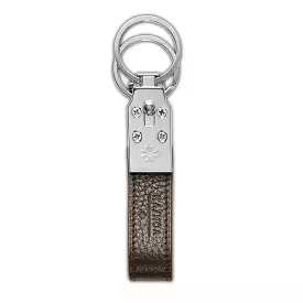 Jacques 100% deerskin leather key-ring (dark brown)