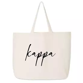 Kappa Kappa Gamma Script Writing Nickname Canvas Tote Bag