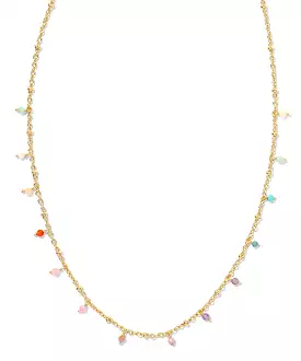 Kendra Scott Camry Beaded Strand Necklace - Gold Pastel Mix