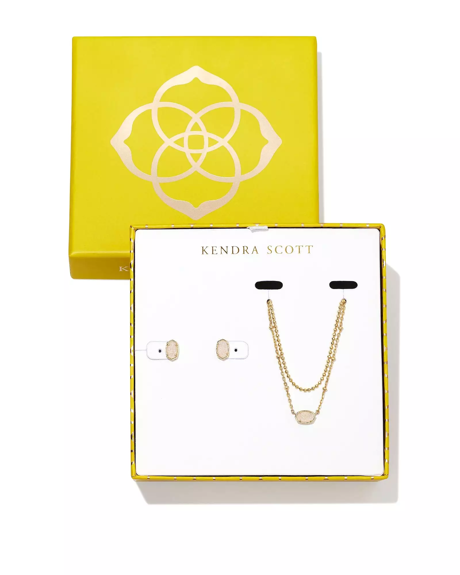 Kendra Scott Emilie Gold Multi Strand Necklace & Stud Gift Set