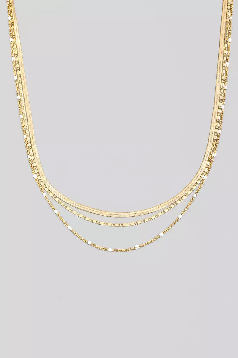 Layered Mixed Chains Necklace