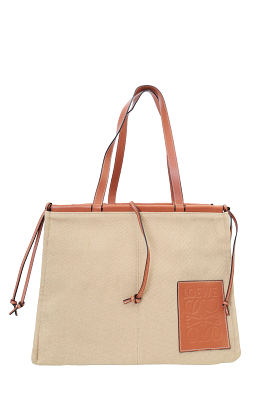 Loewe 2019 Tan/Brown Canvas/Leather Cushion Tote Bag