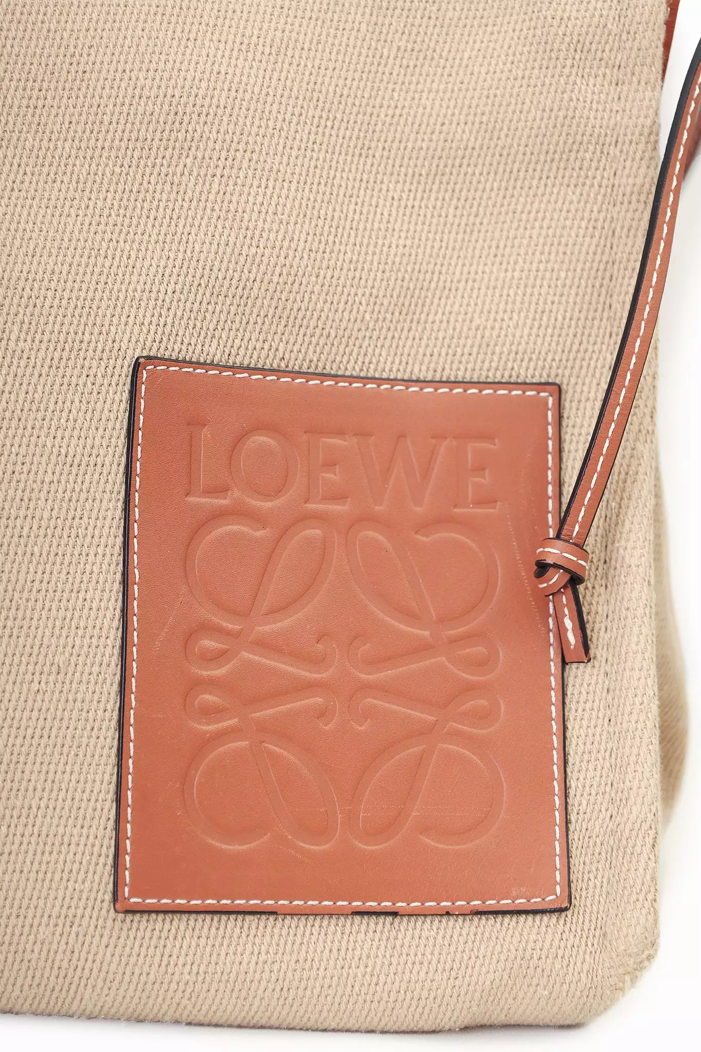 Loewe 2019 Tan/Brown Canvas/Leather Cushion Tote Bag