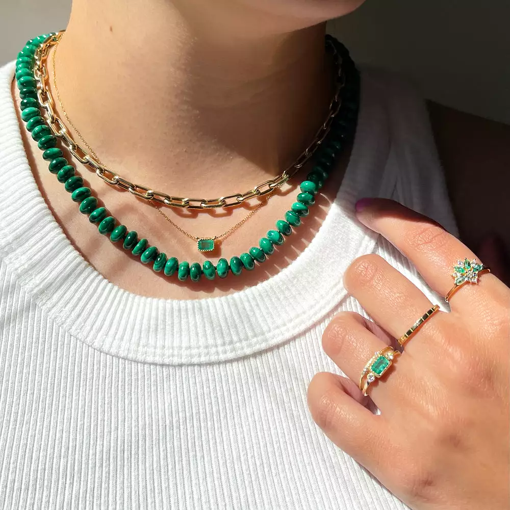 Malachite Roundel Strand Necklace