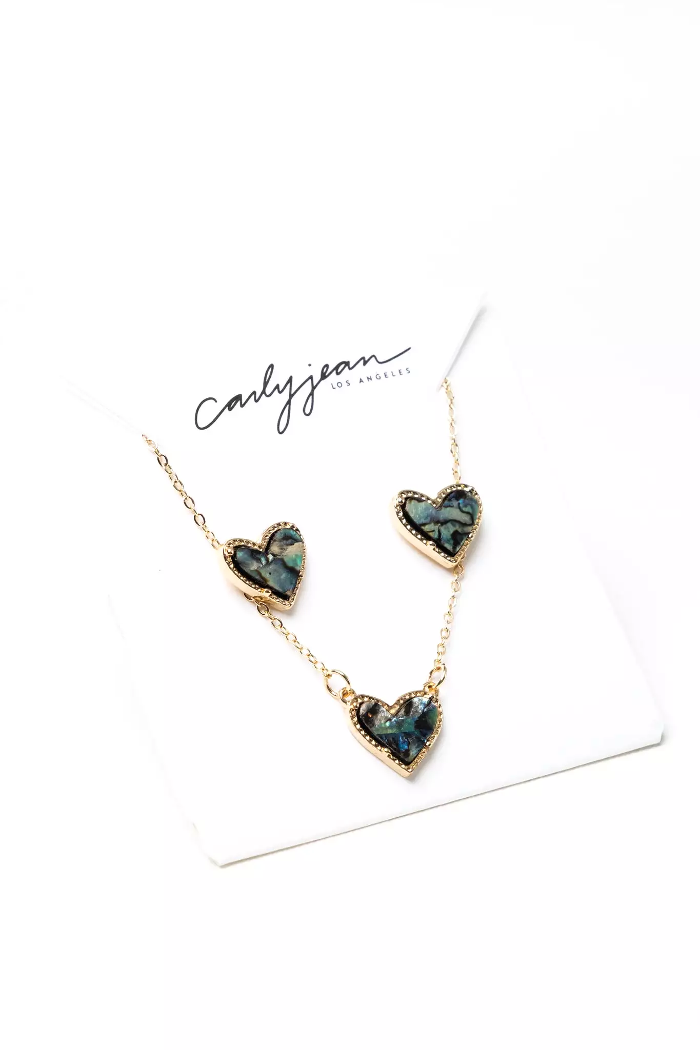 Marble Heart Necklace and Earring Set