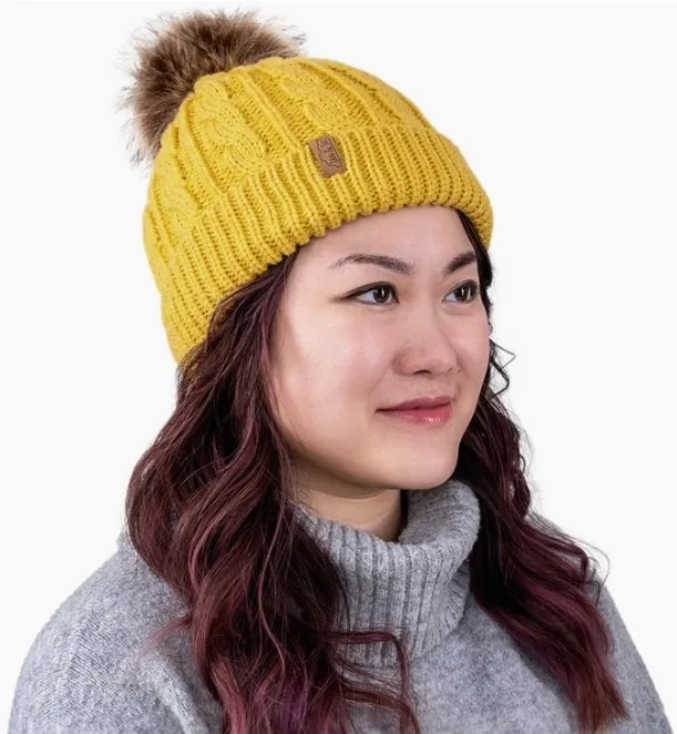 Mustard | Cable Knit Twinning Beanies