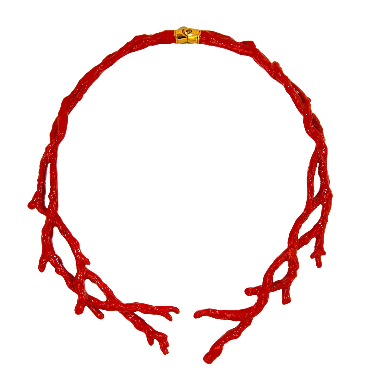 Necklace coral-shaped red small