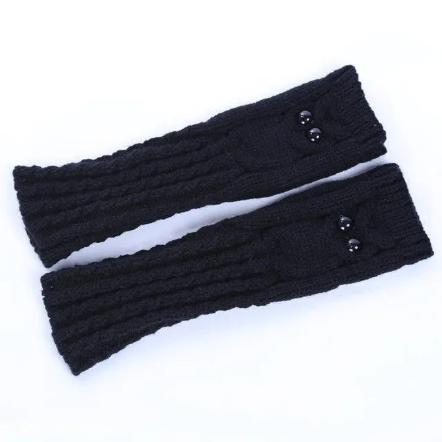 New Fashion Knitted Warm Women Gloves Owl Solid   Fingerless Gloves Mittens For Women Girls Gants Femme SM6