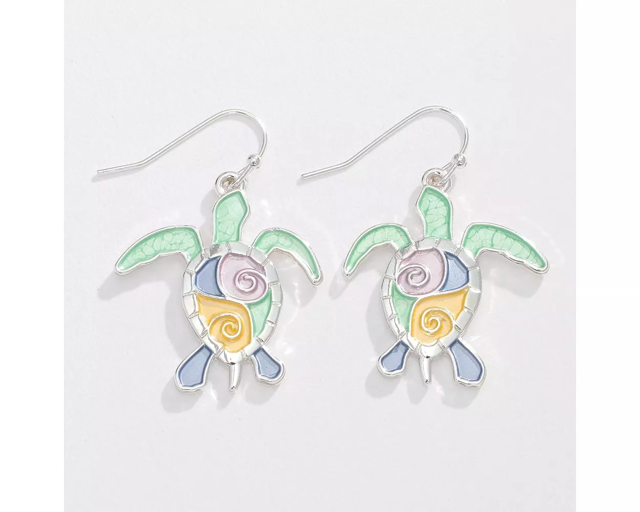 Pastel Enamel Turtle Earrings