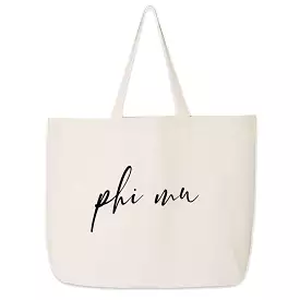 Phi Mu Script Writing Nickname Canvas Tote Bag