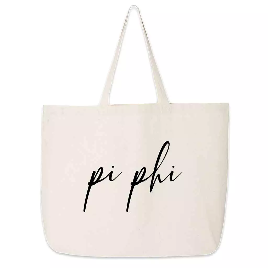 Pi Beta Phi Script Writing Nickname Canvas Tote Bag