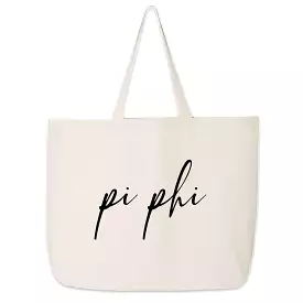 Pi Beta Phi Script Writing Nickname Canvas Tote Bag