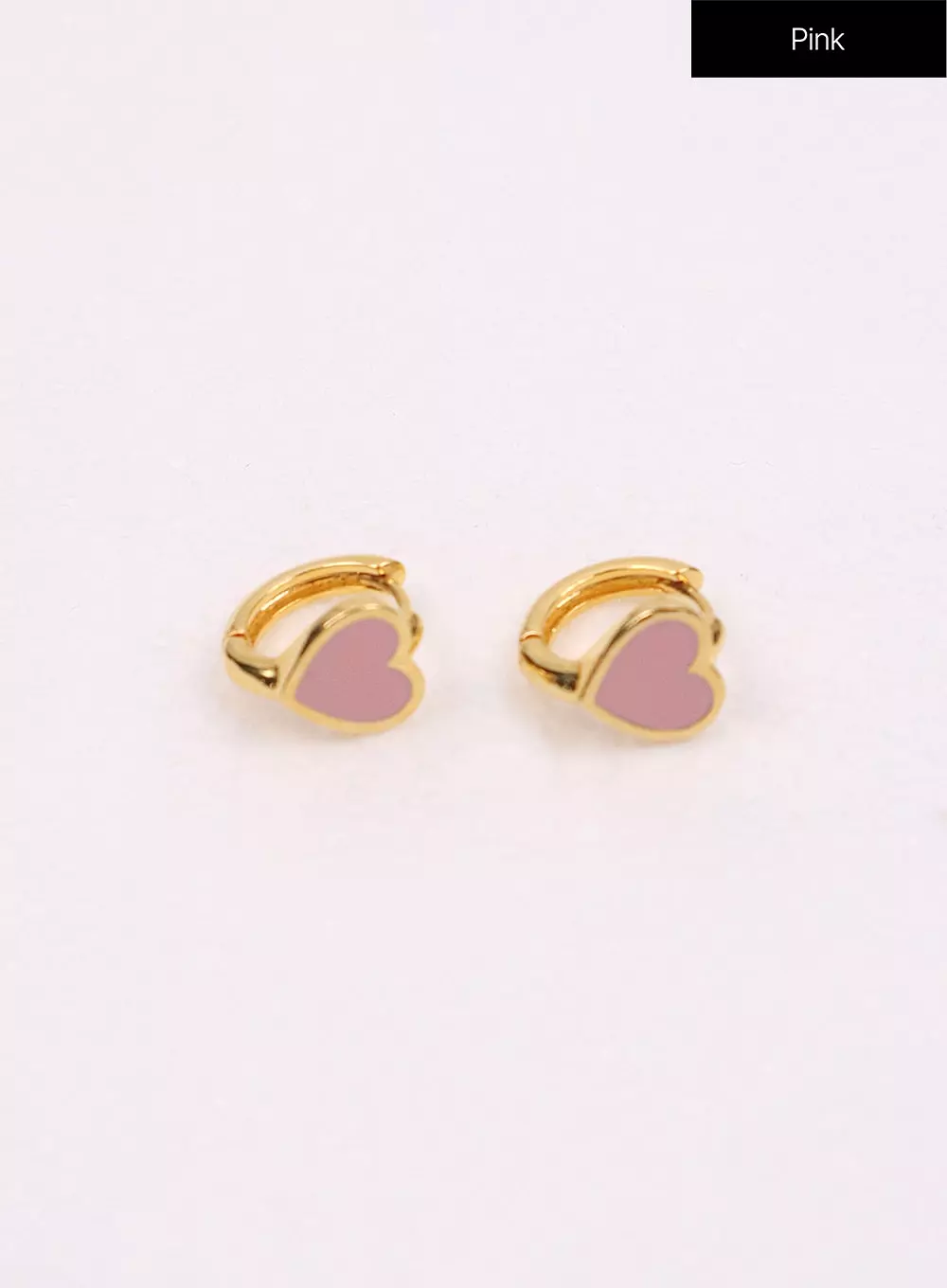 Pink Heart Stud Earrings IJ419