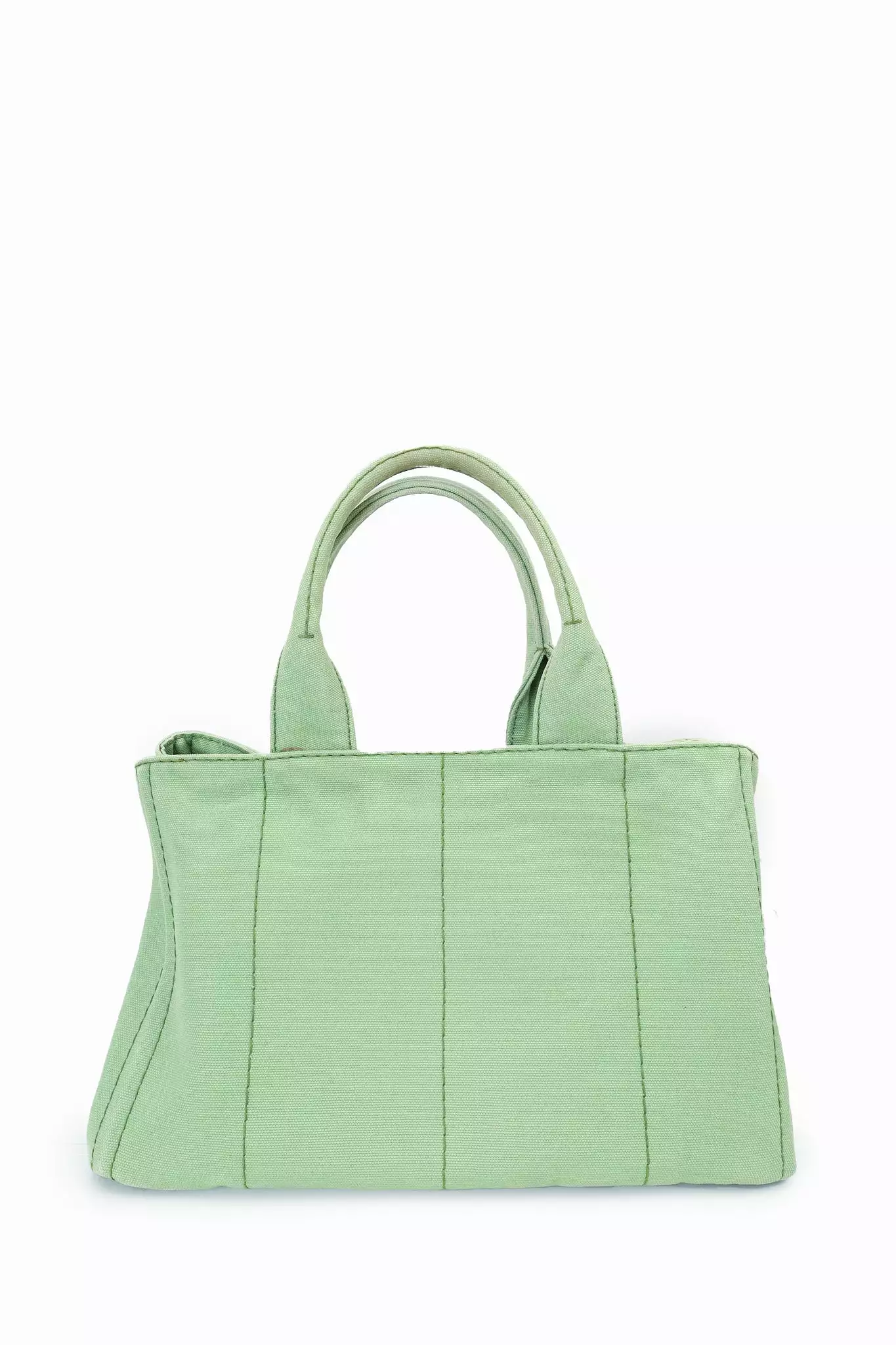 Prada Green Canvas Logo Canapa Tote Bag