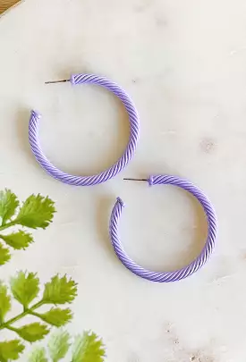 Remi Cable Hoop Earrings in Lavender