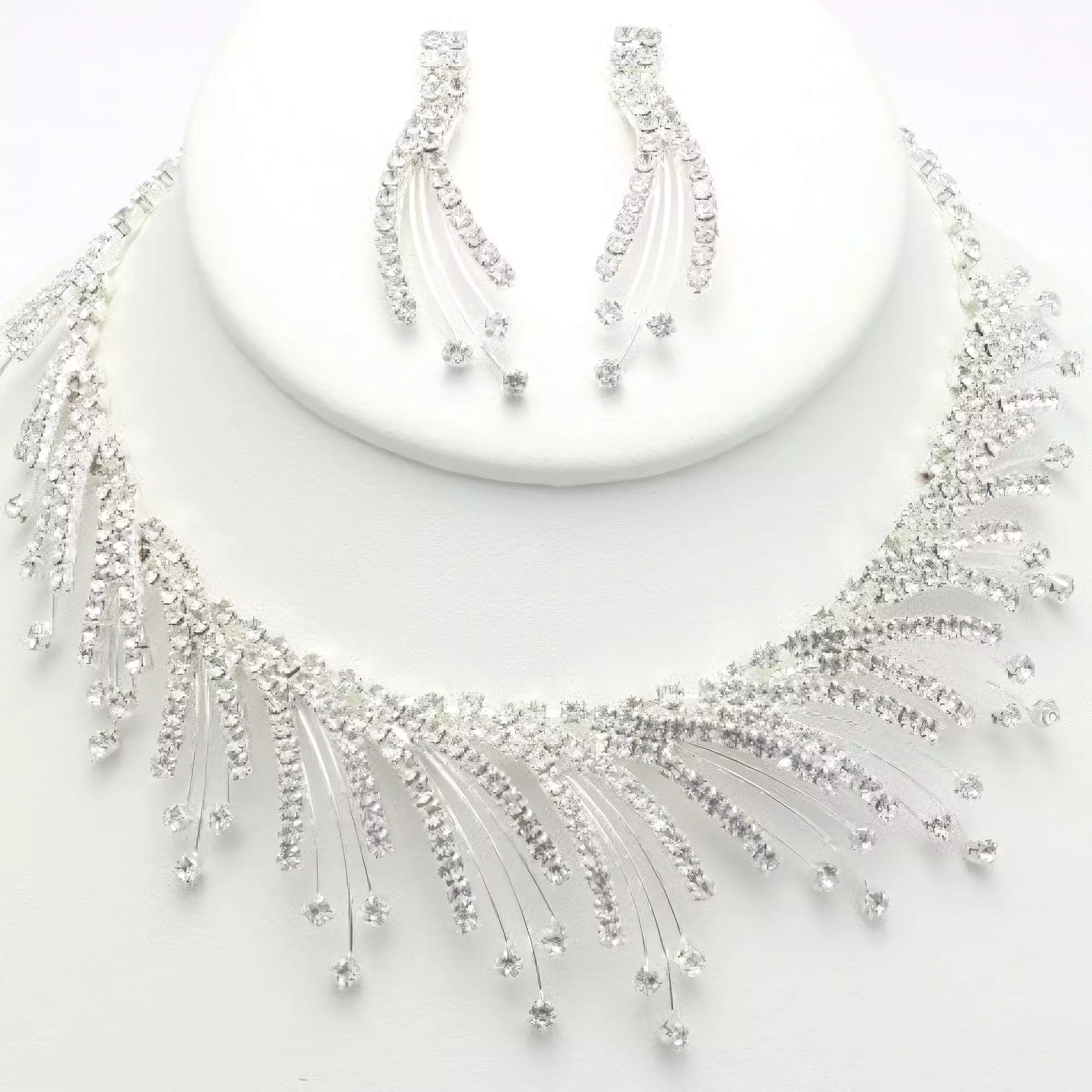 Rhinestone Necklace Earring Set