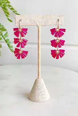 Sarah Drop Earrings in Fuchsia