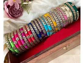 Set of 12 , Beautiful Silk Thread Bangles Pairs -JC001BSB