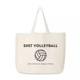 SHIT Volleyball Club Large Canvas Tote Bag - Black