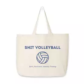 SHIT Volleyball Club Large Canvas Tote Bag - Blue