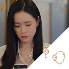 Son Ye jin 14K Gold Earrings Korean Drama Actress Jewelry Womens Accessories Luxury Fashion Dating Elegant Wedding Dinner Party 