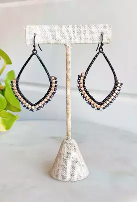 Stay in Touch Teardrop Earrings in Black