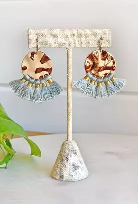 Stella Tassel Earrings in Gray