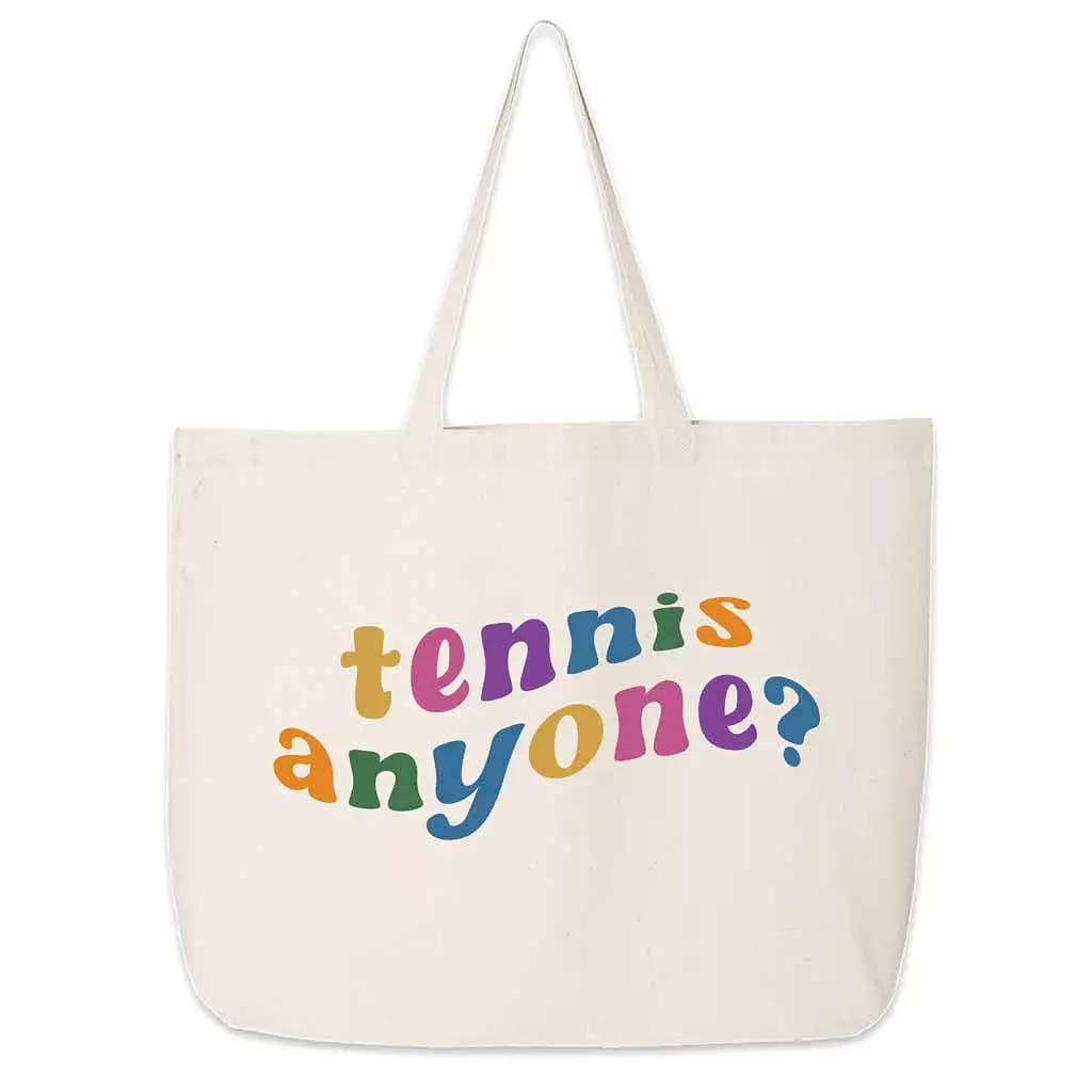 Tennis Anyone? Large Canvas Tote Bag