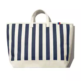 The All Over Striped Tote - Canvas/Navy